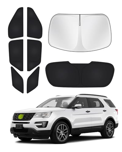 Image of Canvcle Windshield Sun Shade for Ford Explorer 2020-2025 2026 Side Rear Window Shade Privacy Cover Window Sun Visor Blocker Keep Vehicle Cool Black 8PCS
