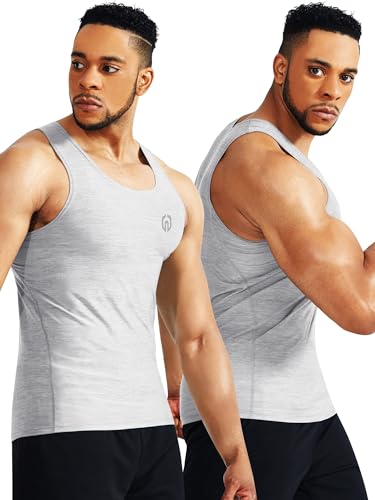 Image of NELEUS Men's 3 Pack Athletic Compression Under Base Layer Sport Tank Top