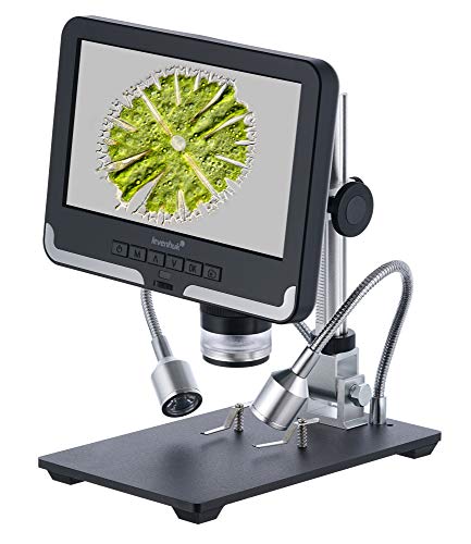 Levenhuk DTX RC2 Microscopio Digital de Mano de Metal con Control Remoto, Rango de Ampliación de 3X–200x y Pantalla LCD de 7 Pulgadas