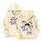 K-Pop Demon Hunters Sweatshirt Girls Cartoon Graphic Prints Pullover Oversized Vintage Hip Hop Streetwear Autumn Winter Long Sleeve Hoodie for Students Boys Girls Fans (Beige, 12-13 Years)