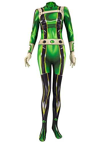 DAZCOS Womens US Size 0-18 Green Bodysuit Anime Cosplay Costume