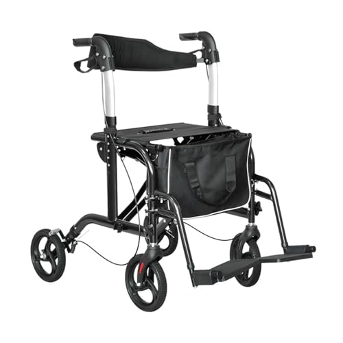 OYWEHECE 2-in-1 Rollator Wheelchair Hybrid