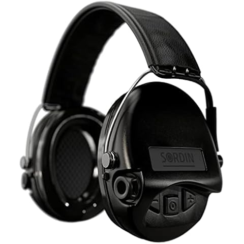 Sordin Supreme PRO Electronic Ear Defenders - Active Noise Reduction Earmuffs - SOR75302 - Hearing Protection - Comfortable Foam Cushions - Black Ear Muff Cups Cover