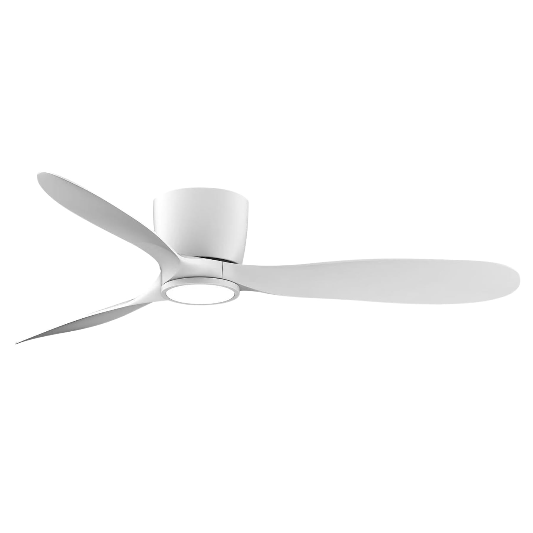 Ovlaim Ventilatore a Soffitto Sovrapposizione 132cm Bianco Moderno - Con Luce e Telecomando - Motore CC Silenzioso 3 Pale - Alta Portata d'Aria per Camera da Letto e Soggiorno