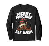 Merry Mischief Elf Wish Funny Christmas Elf Long Sleeve T-Shirt
