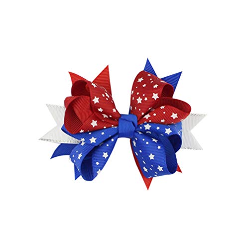 PRETYZOOM 12 Pcs Meninas Arcos de Cabelo Clips Bandeira Americana Arcos Presilhas Gorgorão Arcos Coc