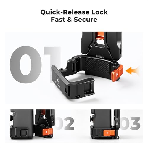 Image of K&F Concept DJI OSMO Pocket 4 3 Magnetic Scythe Expansion Box with Cold Shoe Mount, Action Connector, 1 /4 inch Connector, Lanyard Hole, Scythe Stand, Includes Lanyard *1 and Magnet *2