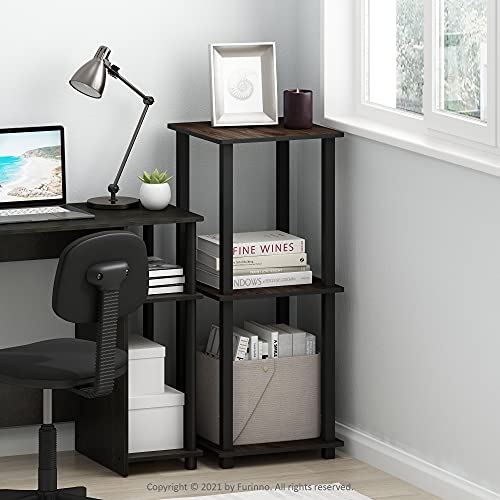 Image of Furinno Simplistic Set of 2 Toolless Living Room Table Set, Columbia Walnut