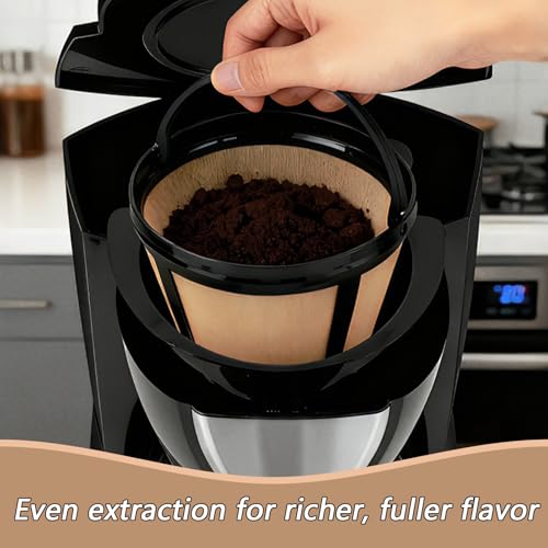 Coffee Filter Basket Compatible with Black and Decker, 8-12 Cup Permanent Gold Basket Coffee Filter, Reusable, Replaces Paper Filters, No Grounds, Easy to Clean, Ideal for Coffeemakers and Brewers
