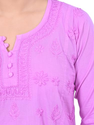 Image of Sanvi Colections Hand Embroidered (Lucknowi Chikankari) YOG luppi Short top Kali Pattern for Women A095