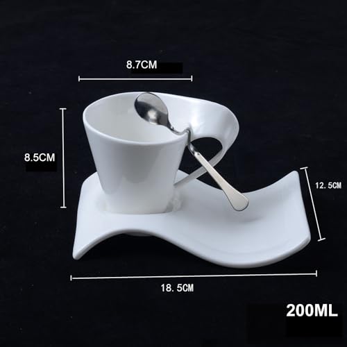 Tasses à cappuccino vagues blanches design arty élégant