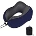 MSNLY Almohada para el Cuello Espuma viscoelástica de Rebote Lento Almohada Protectora en Forma de U de algodón Puro Almohada para el Cuello de Viaje de Color Puro