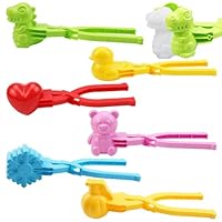 HOVCEH 6 Stück Schneeball Former, Snowball Maker, Schneeballzange, Schneeball Clip, Verschiedenen Formen Schneeball Makerheavy Pflicht mit Griff Winterwerkzeug für Kinder im Freien Spielen Schnee