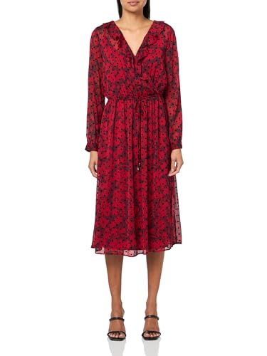 Robe en mousseline Tommy Hilfiger chic avec col à nouer et manches longues de créateur