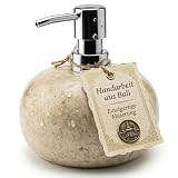 Wogeka Seifenspender Marmor, Spülmittelspender in Beige, 140 ml, Seife03