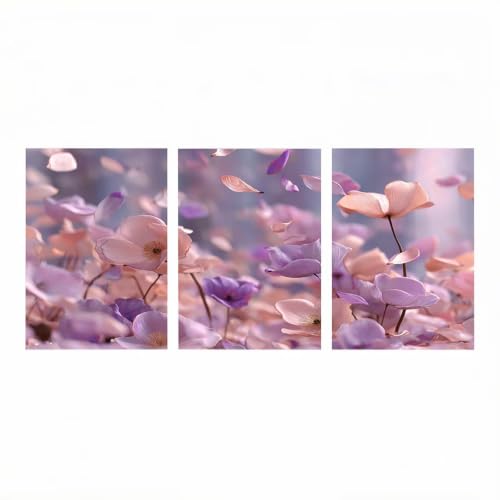 Diamant Peinture Numero Adulte Pétale : lot de 3 toiles XXL 60x90cm haute précision