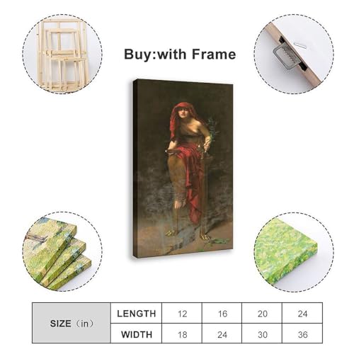 Impression sur toile Prêtresse de Delphes Pythie tableau vertical facile à installer - 2