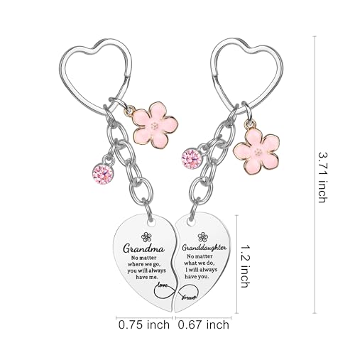 Image of 2Pcs Mother Daughter Heart Matching Keyring Keychain Set Gifts For Mom Christmas Mothers Day Gifts from Daughter