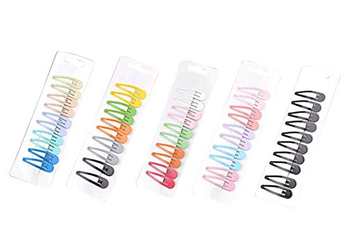 Snap Hair Clips, HNYYZL 50 Pcs Snap Hair Clips Non-Slip Metal Barrettes