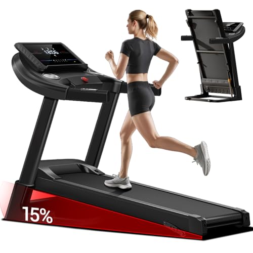 UMAY Treadmill with Incline 14 km/h Treadmill for Home Foldable with 3.0 HP Motor and 3 Incline Levels Foldable Treadmill for Home with 12 Training Programmes Max Load 136 kg