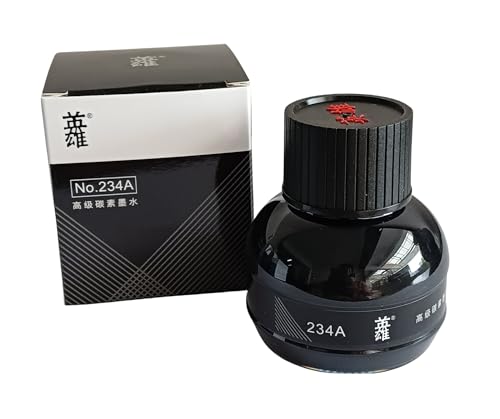 Image of GOLD LEAF Hero234A Fountain Pen Ink Bottle - 70ml Black, Non-Carbon Ink for Fountain Pen, Calligraphy Pens, Dip Pens, Teachers, Students & Office Writing - Premium Gift.