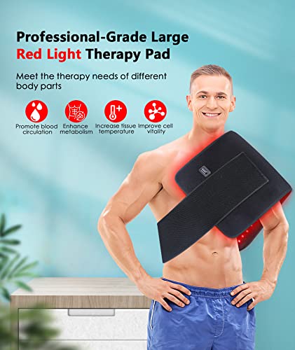 Astarexin Red Light Therapy Pad For Body, 180W Led Red & Infrared Light Device Mat With 660Nm & 850Nm Wavelengths For Waist Back Shoulder Muscle Pain Relief #TOP4