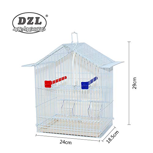 DZLu00ae Jaula para pájaros 24x18,5x29cm (Blanco)