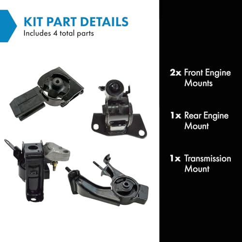 TRQ Manual Transmission & Motor Engine Mount Kit Set Compatible with Corolla Matrix Vibe 2WD New by TRQ - Image 2