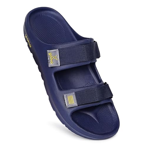Image of YOHO Wilo Double Strap Sliders for Men | Cushioned & Lightweight | Adjustable Strap | Comfortable Monsoon Footwear & Rainy Sandals