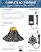 Uniclife Aquarium Volcano Ornament Kit Realistic Resin Volcanic Decoration with Air Stone Bubbler Colorful LED Light Decor for Fish Tank Landscape Addition and Oxygenation