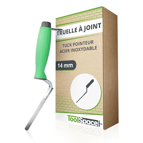 ToolSpace Truelle à Joints 14mm - Truelle en Acier Inoxydable pour Joints et mortier, Poignée Ergonomique, pour Les travaux de rénovation et de maçonnerie, pour la Construction, la réparation