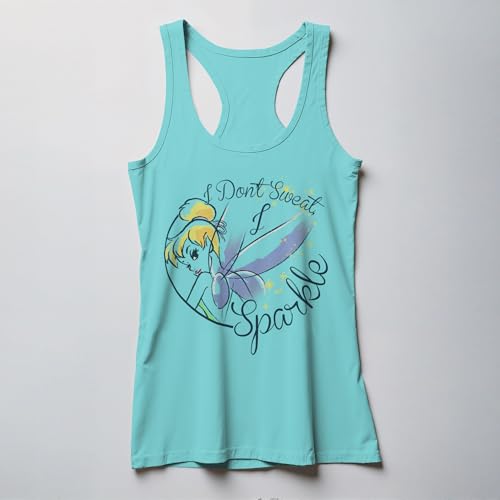 Junior's Tinkerbell Racerback Tank Top for Women - I Don't Sweat, I Sparkle