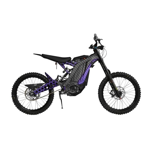 Image of Carbon Fiber Surron Light Bee Graphics Kit Wrap - Hex Purple - Sur-Ron Skin - Premium 3M Vinyl Protective Wrap Decal Cover - Easy to Apply | Crafted in The USA by MightySkins