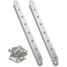 2Pcs Flat Mending Plate, 12" Flat Straight Braces Stainless Steel Straight Brackets, Mending Joining Plates Repair Fixing Bracket Connector with Screws