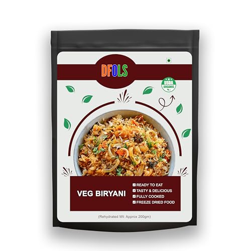 Ready To Eat meal Indian Veg Biryani – Spicy Vegetable Pilaf with Basmati Rice & Whole Spices – Instant Meal