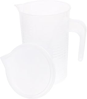 DECHOUS 耐熱プラスチック製メジャーカップ 蓋付き スタッキング可能 液体計量用 キッチンベーキング調理向け 軽量で丈夫な計量カップ