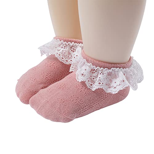 Toptim Baby Girls' Socks Toddler Ankle Socks Breathable Casual Lace Sock (As1, Age, 0_Month, 12_Months, White Lace) #TOP7