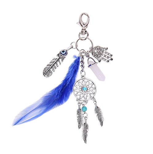 Preisvergleich Produktbild cosanter Schlüsselanhänger Dream Catcher Design Metall Schlüsselanhänger Phone Zubehör für iPhone 6 7 Dekoration 8.8 x 2.5 cm blau
