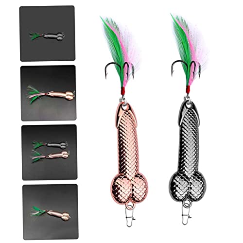 Outanaya 2 Pçs Iscas De Lantejoulas De Metal Iscas De Pesca De Baixo Iscas De Pesca De Água Doce Isc