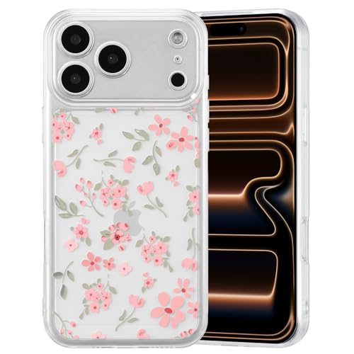 Coque iPhone 17 Pro Max protège caméra étui mince antichoc motif fleurs