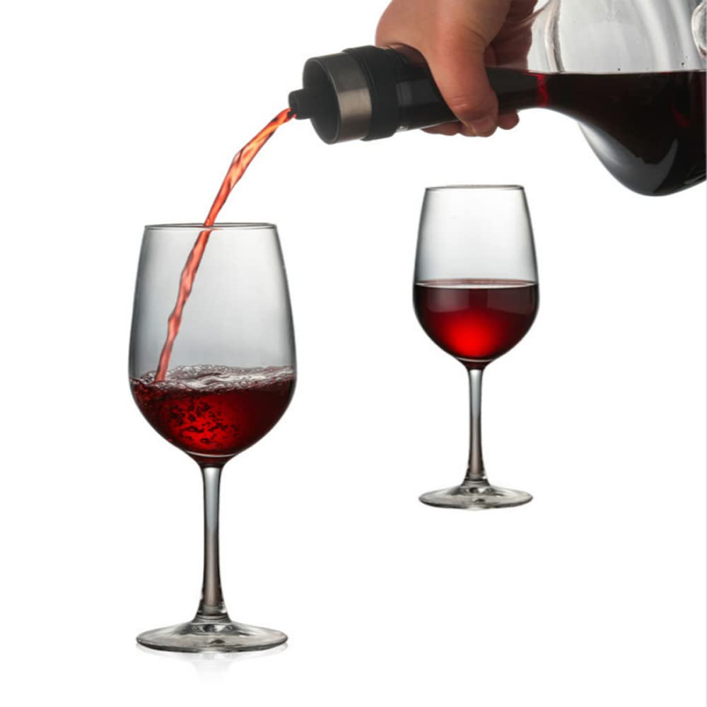 Decantador de vino tinto,Decantador de vino en for Jarra grande hecha a mano de 1000ML, vino tinto transparente, copas de champán, botella decantadora, jarra, aireador vertedor for Bar familiar