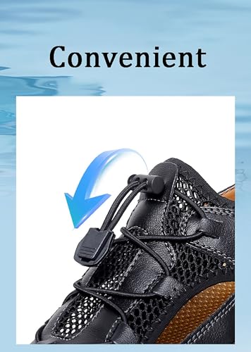 Mens Closed Toe Sandals Outdoor Beach Sneakers Breathable Lightweight Fisherman Shoes Casual Leather2