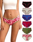 INNERSY Damen Unterhosen Baumwolle Schlüpfer Sport Hipster Panties Frauen Bunt Slips Mehrpack 6 (M, Sport Kontrastfarben)
