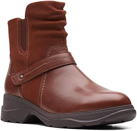 Clarks Women's Aveleigh Boot Fashion, Dark Tan Leather, 8.5 | Image 3