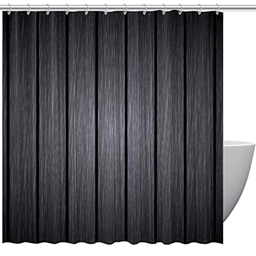 Rideau de douche imperméable de qualité supérieure motif bois gris - 2