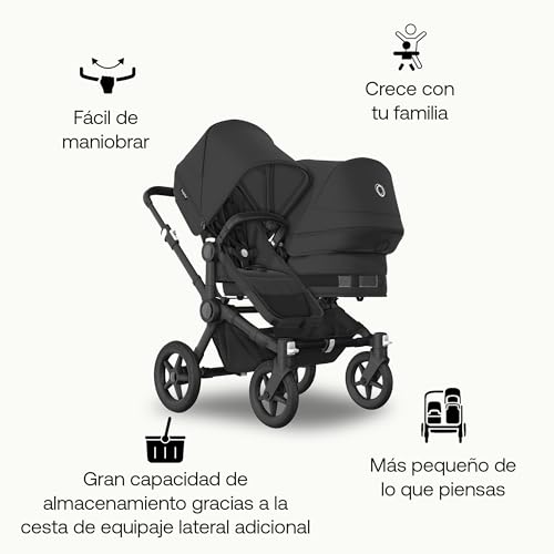 Miniatura 4 de Bugaboo Juego De Extensión Donkey 5 Duo, Convierte Tu Donkey 5 Mono En Un Carrito Duo, De Lado A Lado, Diseño Mejorado, Silla Reversible Y Dirección A Una Mano, Midnight Black