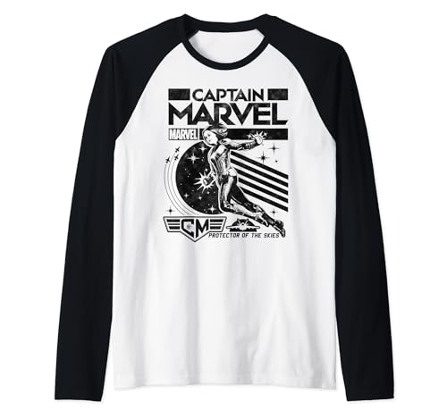 T-shirt Captain Marvel Protector Of The Skies maillot de baseball manches 3/4