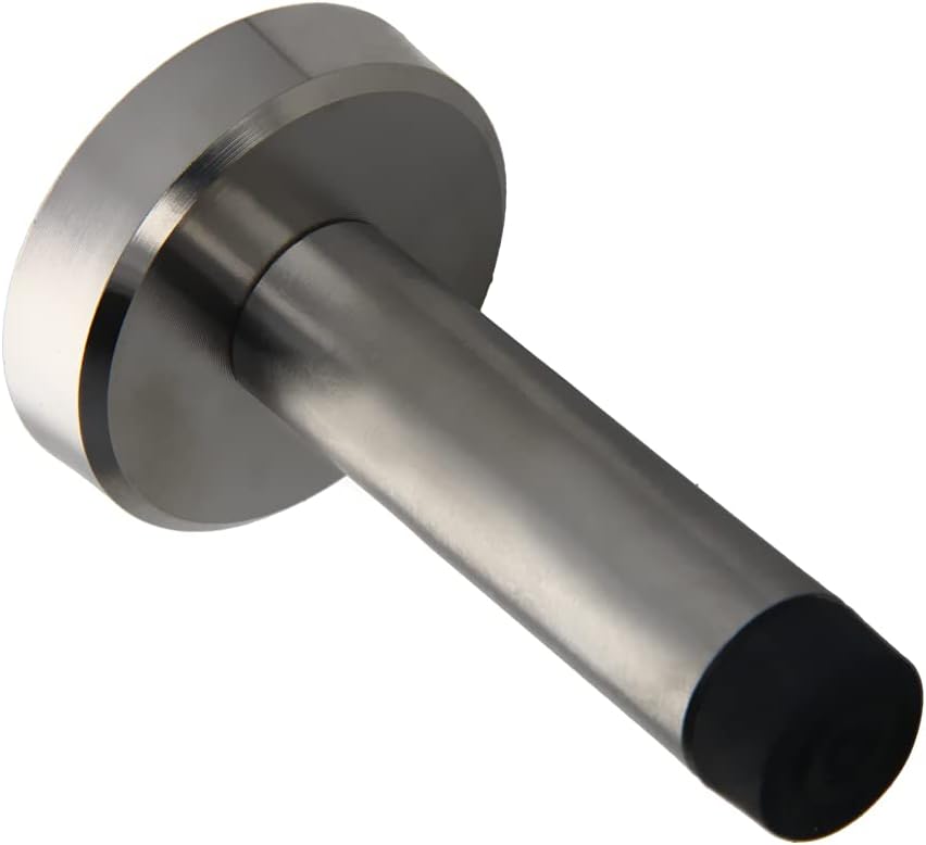 2pcs 2.99 inch Height Door Stopper Catch Holder Wall Floor Door Stops Stainless Steel for Kitchen Bedroom, Silver Tone Holder Doorstop