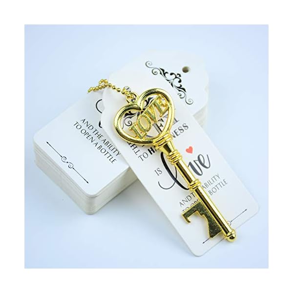 Aokbean 52pcs Vendimia Esqueleto Abrebotellas Clave Favor de Boda Set de Regalo de Recuerdo para Invitados con Escort… - Imagen 9