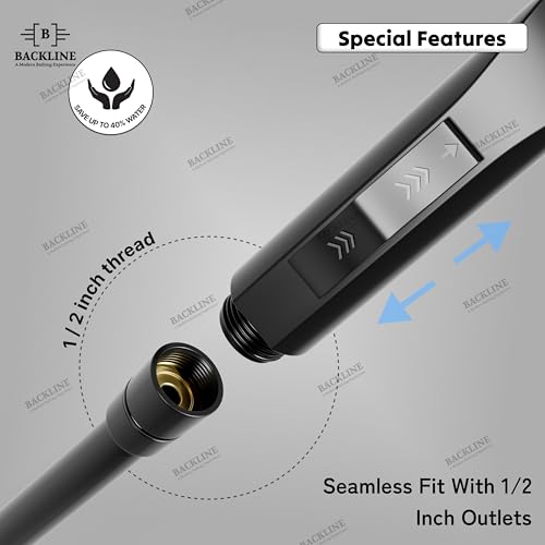Image of Backline Premium Jet Spray for Toilet | Water Saving Health Faucet for Toilets | ABS Hand Gun with Hose Pipe 1.5 Meter and Wall Hook /Holder | Bathroom Bidet Spray